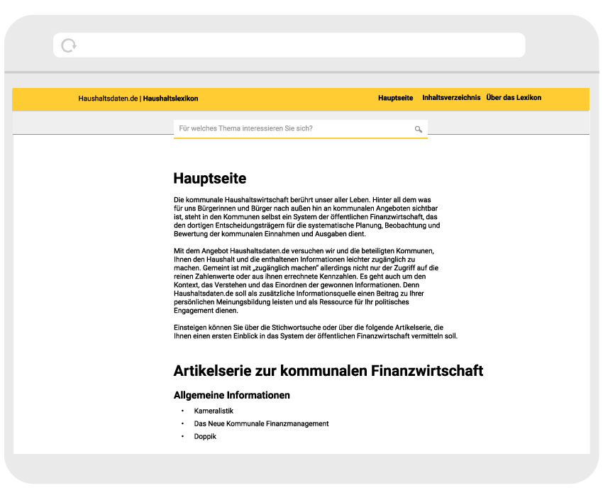 Screenshot Haushaltsplattform Lexikon